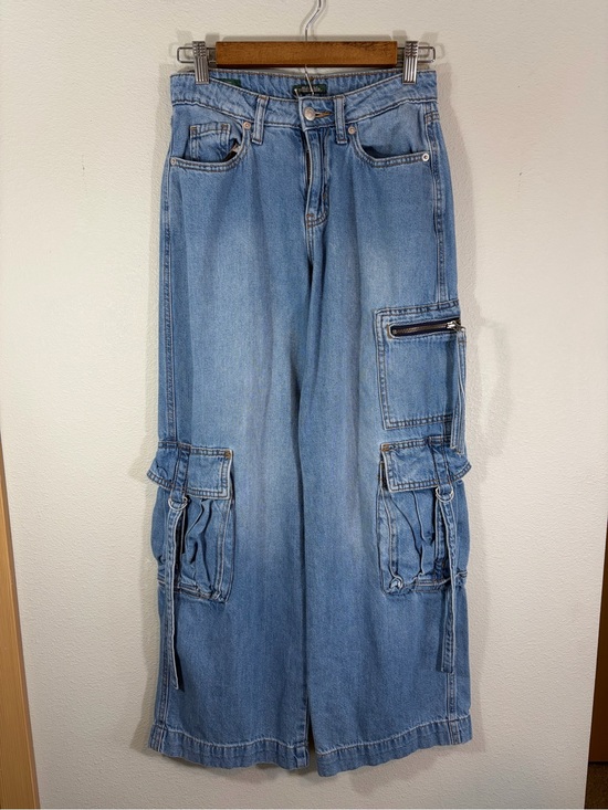 wild fable Denim - Mid-rise Light Wash Baggy Denim Cargo Jeans